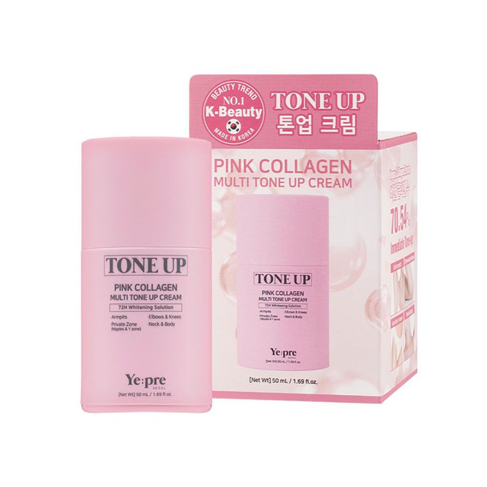 Ye:pre Pink Collagen Multi Tone Up Cream 50ml Brightening Hydrating Firming Care _ Made in KOREA